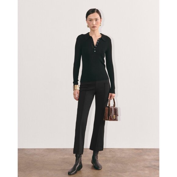 Everlane Pants Black The Dream Kick Flare Ankle Knit - Picture 1 of 13